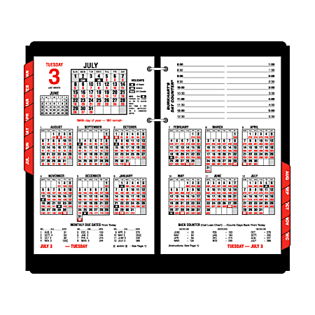 AT-A-GLANCE® Burkhart's Day Counter® Refill, 4 1/2" x 7 3/8", 30% Recycled, January to December 2015