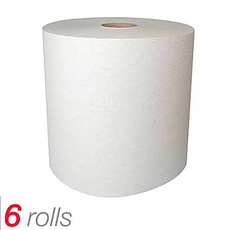 Highmark™ 100% Recycled Hardwound Roll Towels, 8" x 800', White, Case Of 6 Rolls