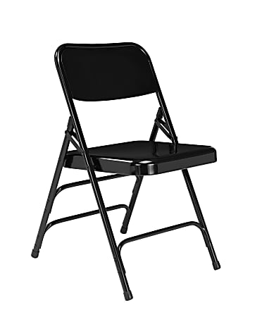 National Public Seating Steel Triple Brace Folding Chairs, Black, Pack Of 40