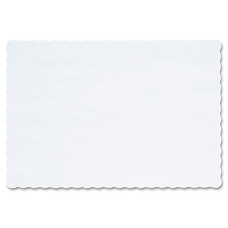Hoffmaster Scalloped Edge Paper Placemat - Tableware, Utensil - 9.63" Length x 13.50" Width - Rectangle - Paper - White