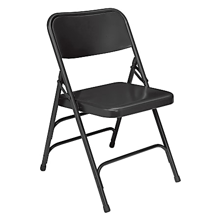 National Public Seating Steel Triple Brace Folding Chairs, 29 1/2"H x 18 1/4"W x 20 1/4"D, Black, Pack Of 104