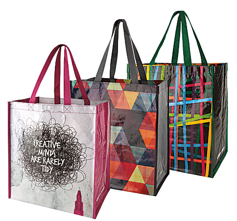 Office Depot Brand Reusable Polypropylene Shopping Bag 13 1 2 H x 15 W x 9 1 4 D Assorted Colors