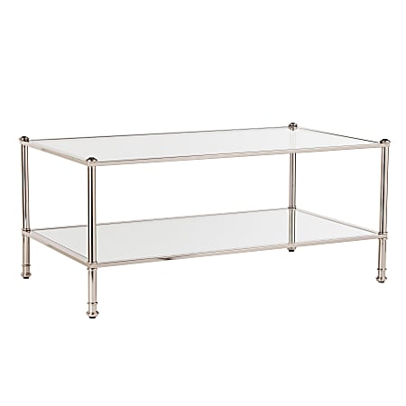 SEI Furniture Paschall Cocktail Table, Rectangle, Clear/Silver