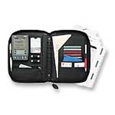 Day-Timer® Handheld Leather Computer Binder, 5.5" x 8.5", Black