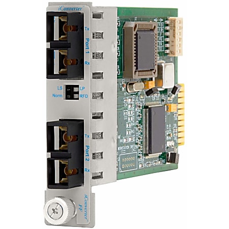 Omnitron iConverter 100Mbps Ethernet Fiber to Fiber Media Converter SC Multimode 5km to Multimode 5km Module - 2 x 100BASE-FX; Internal Module; Lifetime Warranty
