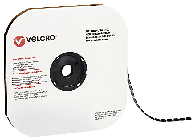 VELCRO® Brand — Hook, 3/4" Dots, Black, Roll Of 1,028