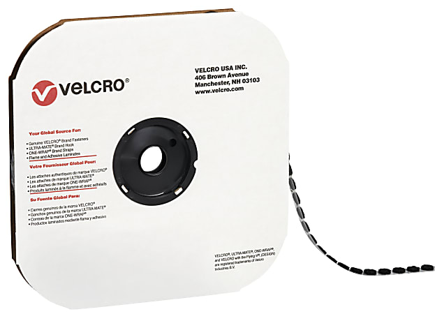 VELCRO® Brand — Hook, 7/8" Dots, Black, Case Of 900