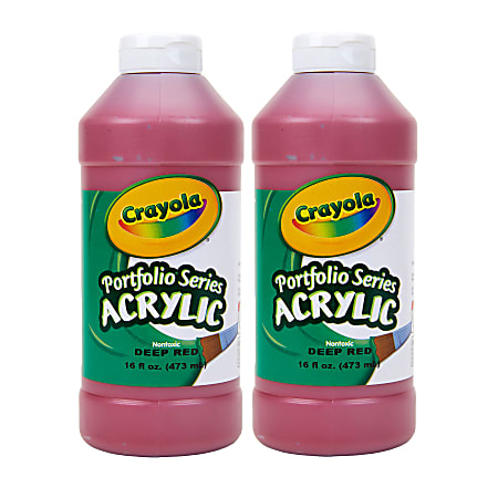 Crayola Portfolio Series Acrylic Paint, 16 oz., Deep Red, Pack Of 2