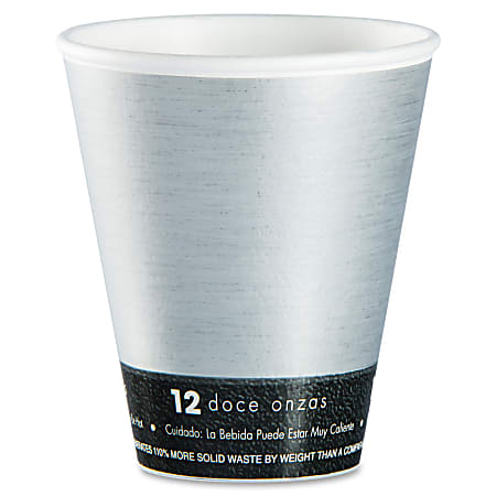 Dart ThermoThin Disposable Cups - 12 fl oz - 1000 / Carton - Silver, Black - Hot Drink, Cold Drink, Beverage