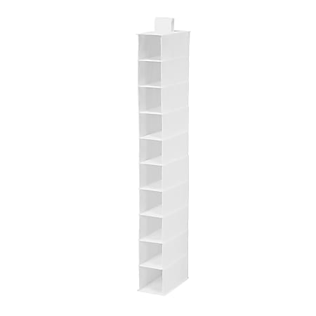 Honey-Can-Do 10-Shelf Hanging Vertical Closet Organizer, 54"H x 6"W x 12"D, White