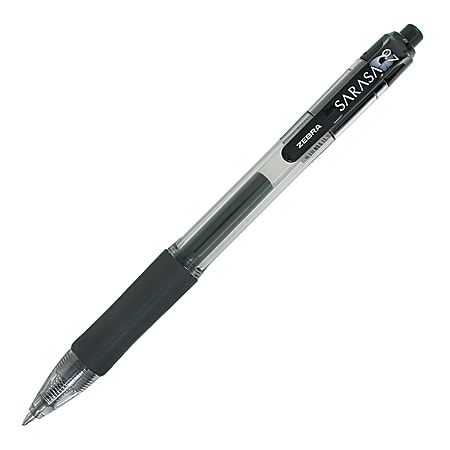 Zebra® Sarasa™ SE Retractable Gel Pens, Medium Point, 0.7 mm, Black Barrel, Black Ink, Pack Of 12 Pens