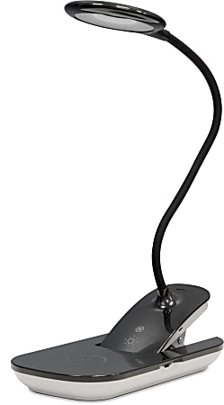 UltraBrite Flex Rechargeable/Portable LED Task Lamp With Wireless Charging Base, Black