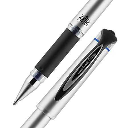 uni ball 207 Impact Gel Pens Bold Point 1.0 mm Blue Gray