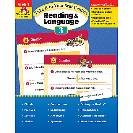 Evan-Moor® Take It To Your Seat Reading And Language Centers, Grade 3