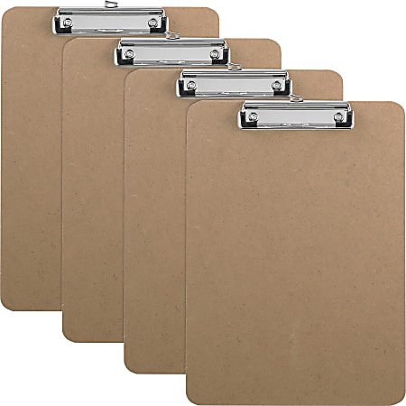 Business Source Flat Clip Hardboard Clipboard - Brown