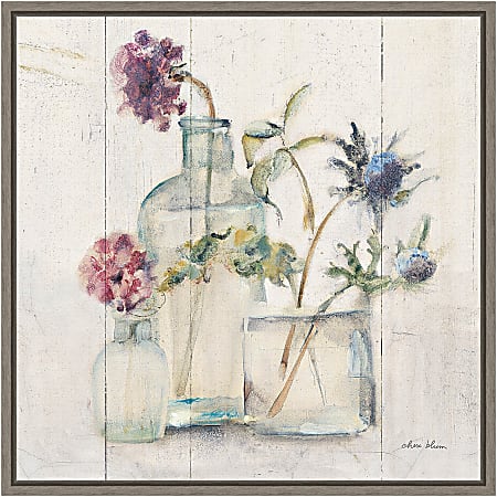 Amanti Art Blossoms on Birch II by Cheri Blum Framed Canvas Wall Art Print, 16”H x 16”W, Graywash