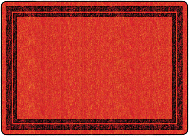 Flagship Carpets Double-Border Rectangular Rug, 72" x 100", Red