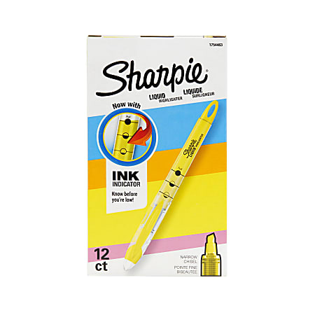 Sharpie® Accent® Liquid Pen-Style Highlighters, Fluorescent Yellow, Box Of 12