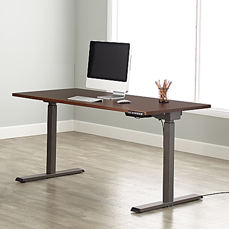 FlexiSpot E7 Electric 72 W Height Adjustable Standing Desk BambooSilver -  Office Depot