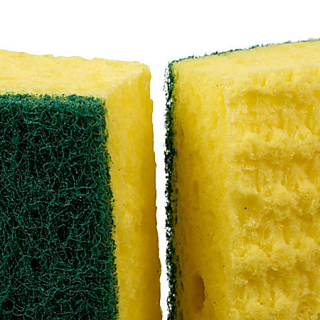 Hillyard Light Duty Scrub Sponge, 63 G, yellow and white, 5 sponges per  pack, HIL28939, 8 packs per case, sold as 1 pack