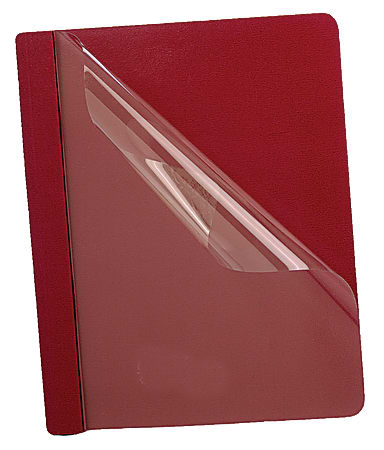 Oxford™ Premium Clear Front Report Covers, 8 1/2" x 11", Red, Pack Of 25