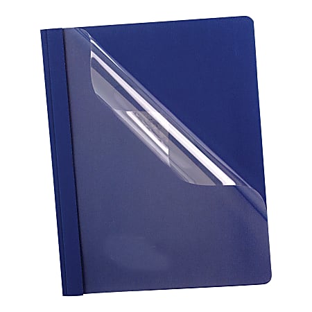 Oxford™ Premium Clear Front Report Covers, 8 1/2" x 11", Dark Blue, Pack Of 25