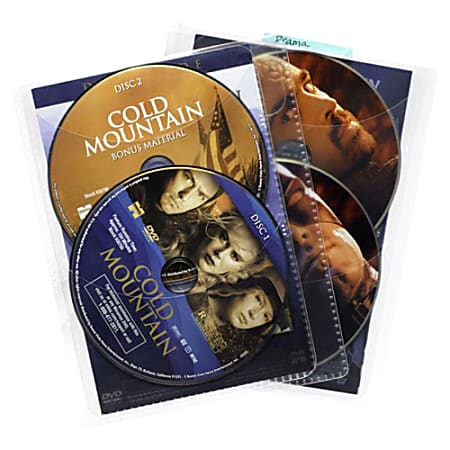 Atlantic CD/DVD Sleeves, Clear, Pack Of 25