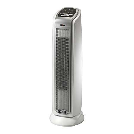 Lasko® 5775 1500 Watts Electric Ceramic Oscillating Tower Heater, 2 Heat Settings, 22.75"H x 7.12"W x 7.5"D, Gray