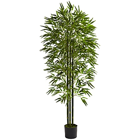 Nearly Natural Bamboo 72”H Plastic UV Resistant Indoor/Outdoor Tree, 72”H x 33”W x 33”D, Green