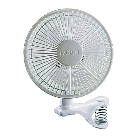 Lasko® 6" 2-Speed Clip Fan, 11.38"H x 6.43"W x 7.87"D, White