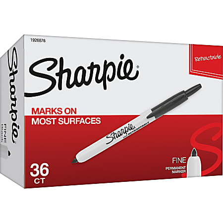  SHARPIE Permanent Markers, Fine Point, Black, 36