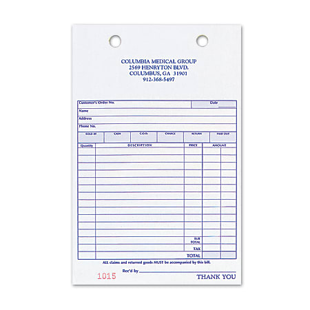 Custom Carbonless Business Forms, Pre-Formatted, Sales Forms,