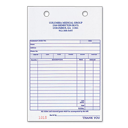 Custom Carbonless Business Forms, Pre-Formatted, Sales Forms, 4” x 6 1/2”, 3-Part, Box Of 250