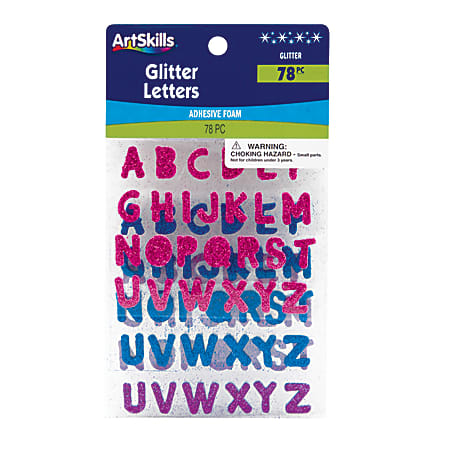 Artskills® Glitter Foam Letters, 5/8", Custom Font, Assorted Colors, Pack Of 78
