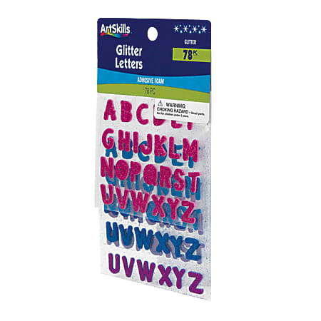 Artskills Glitter Foam Letters 58 Custom Font Assorted Colors Pack Of ...