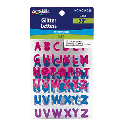 Artskills Glitter Foam Letters 58 Custom Font Assorted Colors Pack Of ...