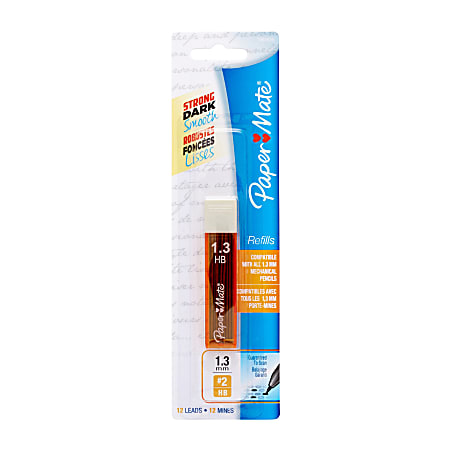 Paper Mate® Mechanical Pencil Lead Refills, 1.3 mm, No. 2 HB, Tube Of 12