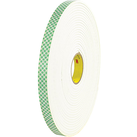 3M™ 4004 Double-Sided Foam Tape, 3" Core, 2" x 18 Yd., Natural