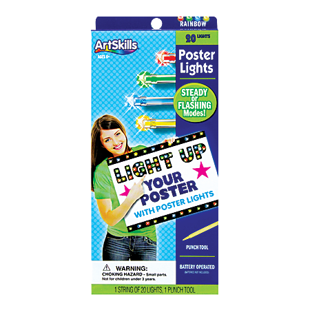 ArtSkills® Battery-Operated Poster Lights, Assorted Colors,