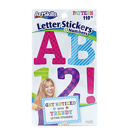 ArtSkills&reg; Alpha Letter/Number Stickers, 2 1/2", Assorted Colors, Pack Of 110