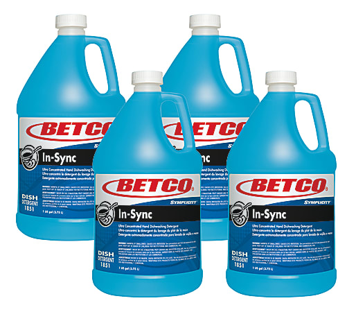 Betco® Symplicity™ In-Sync Dishwashing Detergent, 128 Oz Bottle, Case Of 4