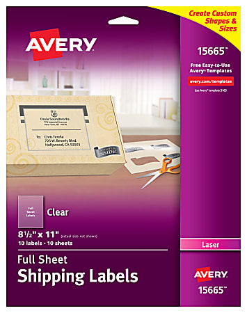 Avery 15665 Clear Shipping Labels - Office Depot