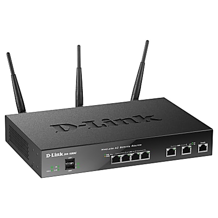 D-Link DSR-1000AC Wi-Fi 5 IEEE 802.11ac Ethernet Wireless Router - 2.40 GHz ISM Band - 5 GHz UNII Band - 6.75 MB/s Wireless Speed