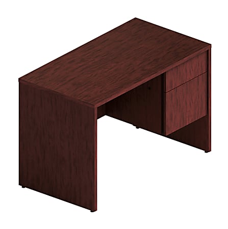 Global® Genoa Desk, Right Single Pedestal, 29"H x 45"W x 24"D, Mahogany