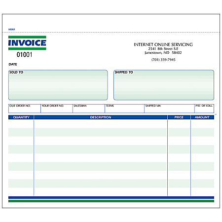 Custom Carbonless Business Forms, Pre-Formatted, Invoice Forms,