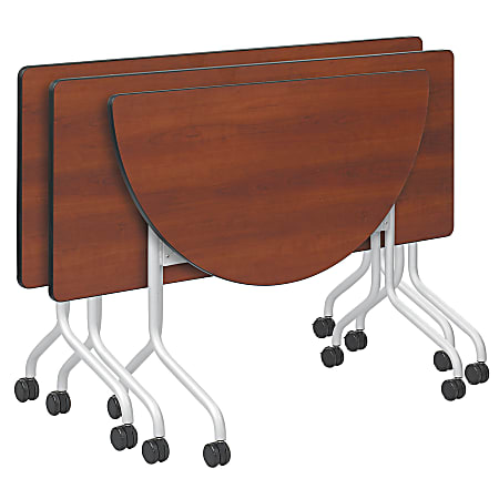 Safco® Impromptu™ Mobile Training Table Top, Half-Round, 48"W x 24"D, Cherry (Base Sold Separately)
