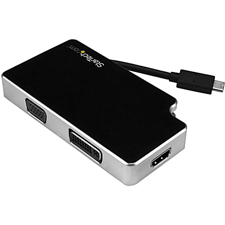 StarTech.com USB C Multiport Adapter - UHD 4K - USB C to VGA / DVI / HDMI - USB C Adapter - 1 x HDMI - 1 x VGA - 1 x Total Number of DVI - Mac