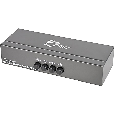 SIIG 4x1 Composite & Audio Switch - 4 x RCA Composite Video In, 1 x RCA Composite Video Out