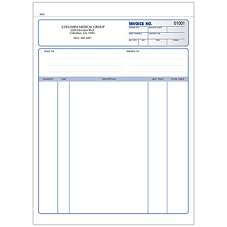 Invoice Forms, Unruled, 8 1/2" x 11", 3-Part, Box Of 250