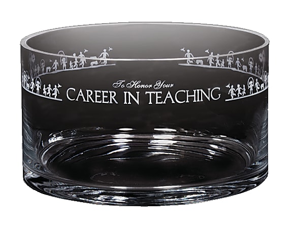 Career In Teaching Petite Crystal Bowl, 3 1/8" x 5 1/2", Clear